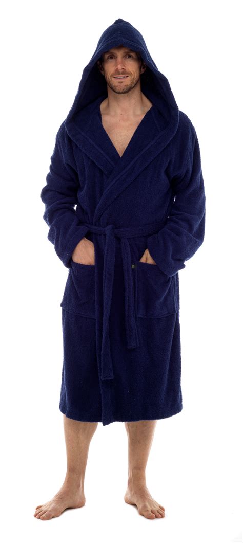 towelling hooded dressing gown men's.